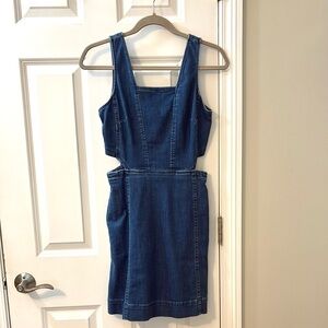 Madewell Denim Mini Dress with Cutouts and Pockets
